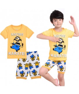 Le Buddies Minions Short-sleeved T-shirt Cotton Cartoon Pajamas Set  Minions Kids' Summer Pajamas