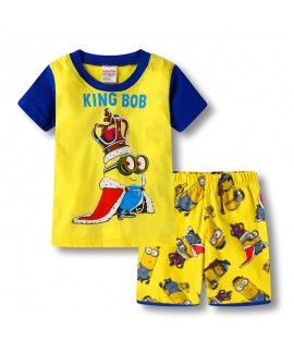 Le Buddies Minions Short-sleeved T-shirt Cotton Cartoon Pajamas Set  Minions Kids' Summer Pajamas