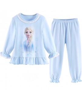 Disney Elsa Pure Cotton Pajamas Cartoon Elsa Frozen Pajamas Princess Elsa Pyjamas Set