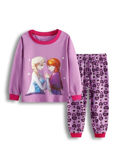 Disney Elsa Pure Cotton Pajamas Elsa Frozen Pajamas Princess Elsa And Anna Long Sleeves Pyjamas Sets