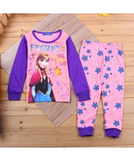 Cartoon Disney Elsa Cotton Pajamas Elsa Frozen Pajamas Princess Elsa And Anna Long Sleeves Pyjamas Sets