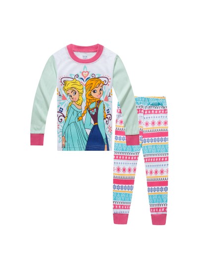 Disney Elsa Pure Cotton Pajamas Elsa Frozen Pajamas Cartoon Princess Elsa And Anna Long Sleeves Pyjamas Sets