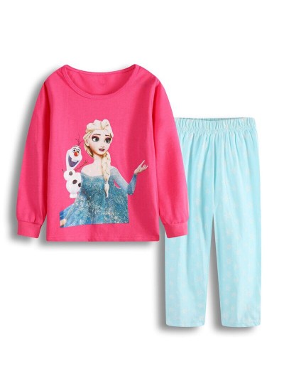 Disney Elsa Cotton Pajamas Elsa Frozen Pajamas Princess Elsa And Anna Long Sleeves Pyjamas Sets