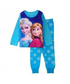 Disney Elsa Cotton Pajamas Elsa Frozen Pajamas Princess Elsa And Anna Long Sleeves Pyjamas Sets