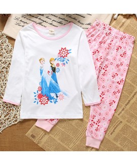 Cartoon Disney Elsa Cotton Pajamas Elsa Frozen Pajamas Princess Elsa And Anna Long Sleeves Pyjamas Sets