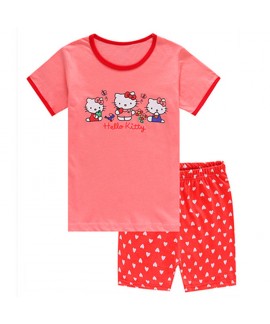 Cartoon Hello Kitty Pajamas Set Matching Hello kit...