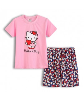 Hello Kitty Pj Set Matching Hello kitty Short Sleeve Summer Girls' Pajamas