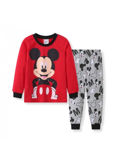 Cartoon Disney Mickey Mouse And Friends Holiday Pajamas Mickey Mouse Long Sleeve Trousers Kids' Pajamas Set