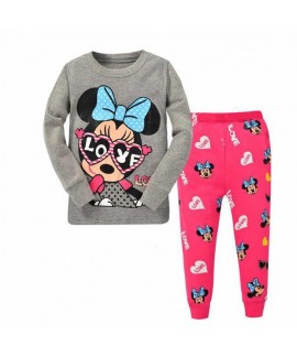 Disney Mickey Mouse And Friends Holiday Pajamas Cartoon Mickey Mouse Long Sleeve Trousers Kids' Pajamas Set