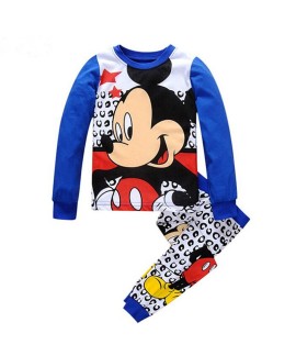 Cartoon Disney Mickey Mouse And Friends Holiday Pajamas Mickey Mouse Long Sleeve Trousers Kids' Pajamas Set
