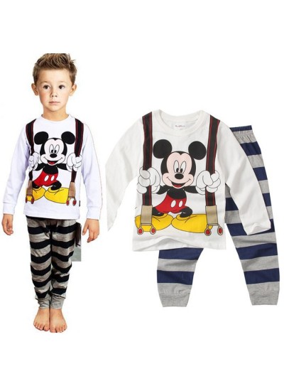 Cartoon Disney Mickey Mouse And Friends Holiday Pajamas Mickey Mouse Long Sleeve Trousers Pajamas Set