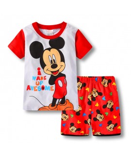 Childrens Mickey Mouse Short Sleeve Pajamas Set Di...