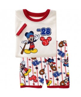 Cartoon Disney Mickey Mouse And Friends Holiday Pajamas Mickey Mouse Short Sleeve Kids' Pajamas Set