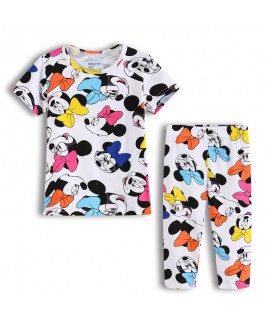 Cartoon Cotton Disney Mickey Mouse And Friends Holiday Pajamas Cartoon Mickey Mouse Short Sleeve Pajamas Sets