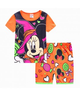 Cartoon Cotton Disney Mickey Mouse And Friends Holiday Pajamas Cartoon Mickey Mouse Short Sleeve Pajamas Sets