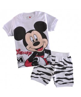 Childrens Cartoon Mickey Mouse Short Sleeve Pajama...