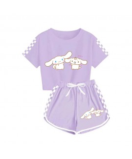 Boys' And Girls' Cinnamoroll T-Shirt Shorts Pajamas Set Cinnamoroll Print Tracksuit