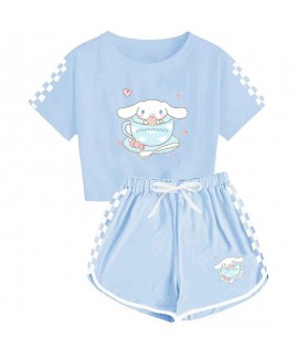 Sanrio pajamas Cinnamoroll Boys And Girls T-shirt Shorts Printed Sports Pajamas Suit