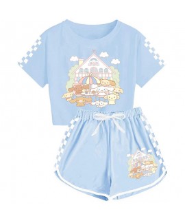 Cinnamoroll Kids' T-shirt Shorts Printed Sports Pa...