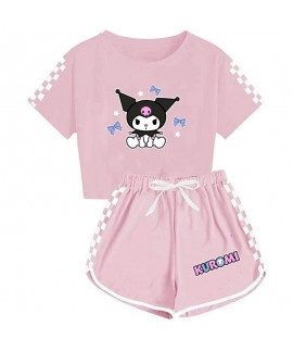 Kuromi Boys And girls T-shirt Shorts Printed Sport...