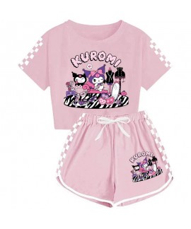 Sanrio Kuromi T-shirt Shorts Printed Sports Pajama...