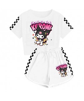 Summer Sanrio Kuromi T-shirt Shorts Printed Sports...