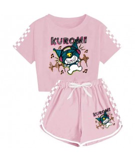 Summer Kuromi T-shirt Shorts Printed Sports Pajama...