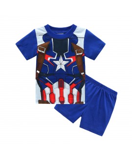 Summer Boys Short-Sleeved Shorts Two-Piece Pajamas...