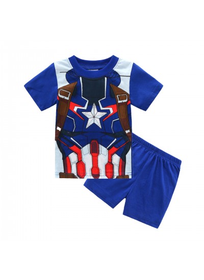 Summer Boys Short-Sleeved Shorts Two-Piece Pajamas,Batman Pyjamas, Superman Pyjamas Sets