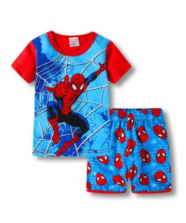 Summer Short-Sleeved Shorts Two-Piece Set Boys'Pajamas Spider-man Pyjamas
