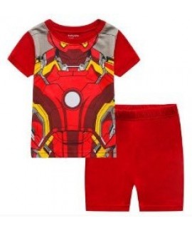 Summer Boys Short-Sleeved Shorts Two-Piece Iron Man Pajamas,Spider-man Pyjamas Sets