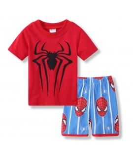 Avengers Pyjamas Spiderman Short-Sleeved Shorts Two-Piece Set Boys'Pajamas Spider-man Summer Pyjamas