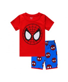 Avengers Pyjamas Spiderman Short-Sleeved Shorts Two-Piece Set Boys'Pajamas Spider-man Summer Pyjamas