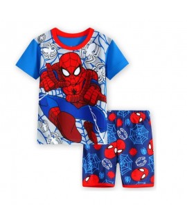 Marvel Summer Short-Sleeved Shorts Two-Piece Pyjamas Set Boys'Pajamas Spider-man Pyjamas