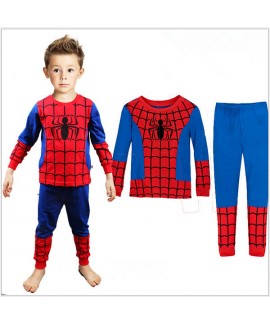 Boys Cotton Pajamas Long Sleeve Boys Children Cartoon Suit Baby Home Clothes Spider-Man Superhero Pyjama Set