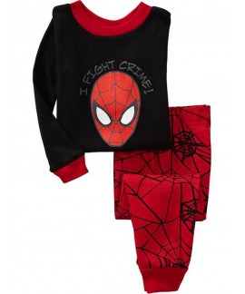Batman Themed Pajamas Children Spider-Man Long Sle...