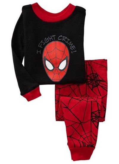 Batman Themed Pajamas Children Spider-Man Long Sleeve Boys Cartoon Pyjama Set