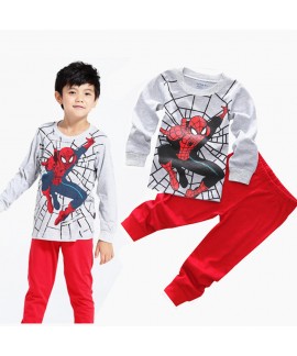 Batman Themed Pajamas Children Spider-Man Long Sleeve Boys Cartoon Pyjama Set
