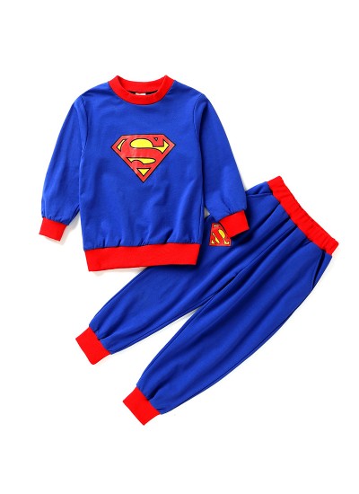 Superman Cape Clothes Halloween Children's Clothes Boy Baby Autumn Suit Boys Pants Costume Two-piece Set