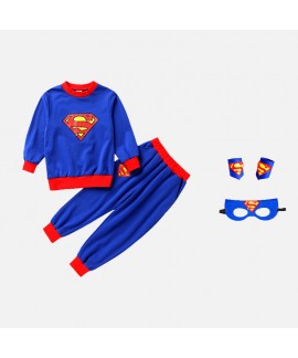 Superman Cape Clothes Halloween Children's Clothes Boy Baby Autumn Suit Boys Pants Costume Two-piece Set