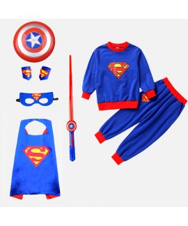 Superman Cape Clothes Halloween Children's Costume Two-piece Set