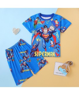 Children's Marvel Pyjamas Summer Thin Short-sleeved Shorts Superhero Boys Home Clothes Pyjamas