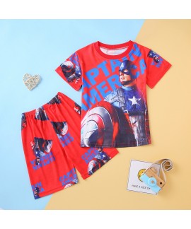 Children's Marvel Pyjamas Summer Thin Short-sleeved Shorts Superhero Boys Home Clothes Pyjamas