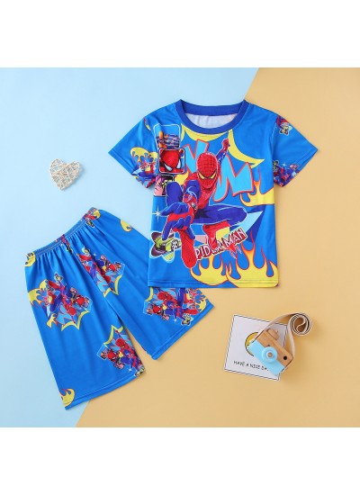 Summer Children's Marvel Pyjamas Thin Short-sleeved Shorts Superhero Boys Home Clothes Pyjamas