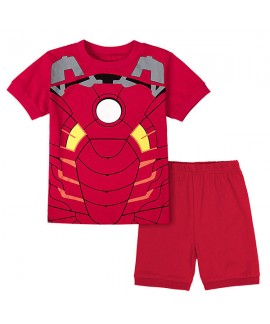 Children's Short-Sleeved Superman Pajamas Thin Boys' Iron Man Pajamas Pure Cotton Marvel Pajamas Sets