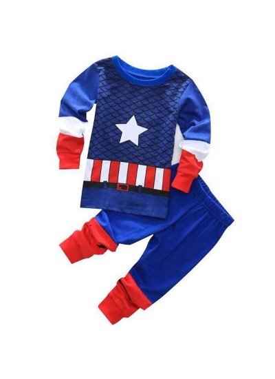 Children's Air-conditioned Pajamas Marvel Pajamas Boys' Set Captain America Pajamas Set