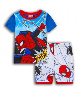 Children's Spider-Man short-sleeved Home Clothes Middle-aged Children Batman Superman Pajama Set