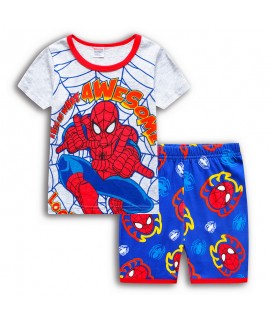 Children's Spider-Man short-sleeved Home Clothes Middle-aged Children Batman Superman Pajama Set