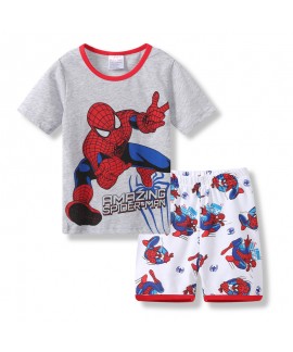 Boys' Spider-Man Short-sleeved Home Clothes Middle-aged Children Marvel Pajama Set