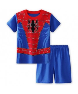 Boys' Spider-Man Short-sleeved Home Clothes Middle-aged Children Marvel Pajama Set